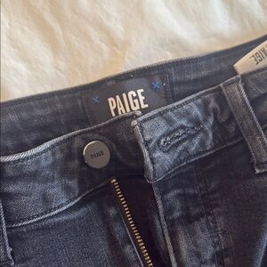 PAIGE Anessa Black Wide Leg Denim Jeans